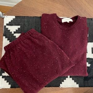 The Great. cashmere academy sweater & jersey crop set